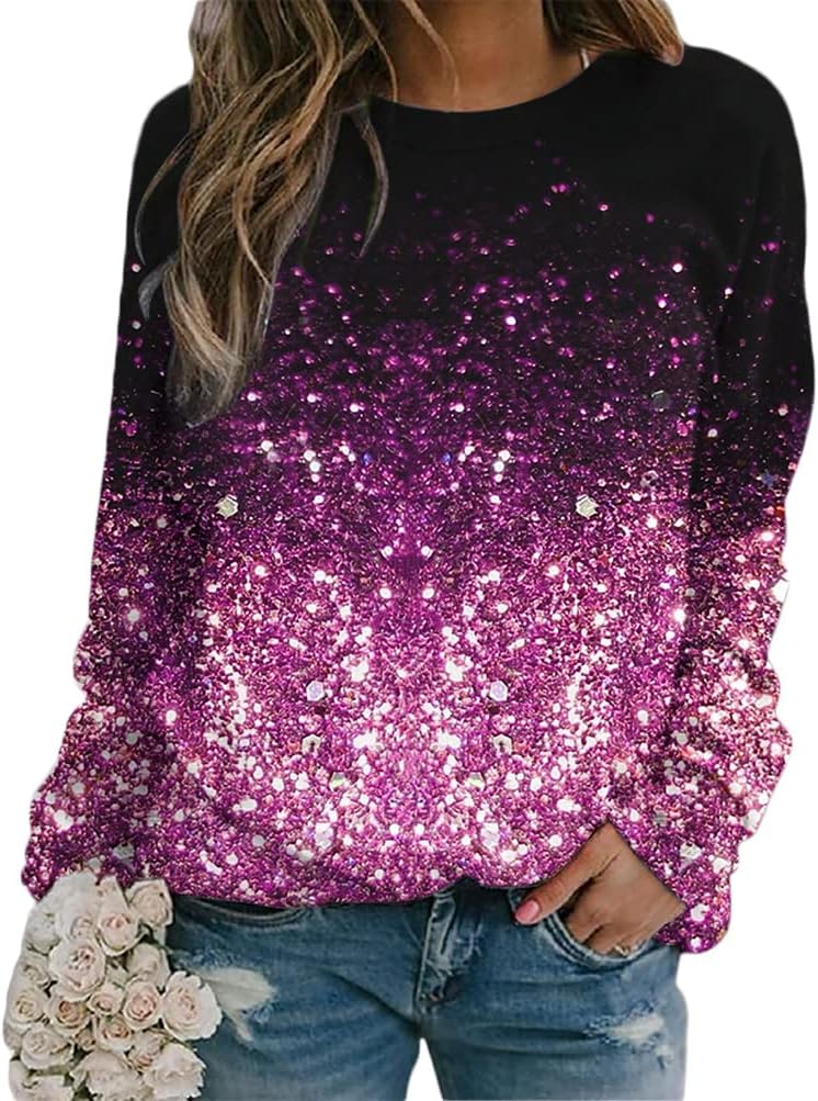 Onsoyours Tops T-shirt Pour Femme Fille Et Cheval Imprimé Pull Lâche