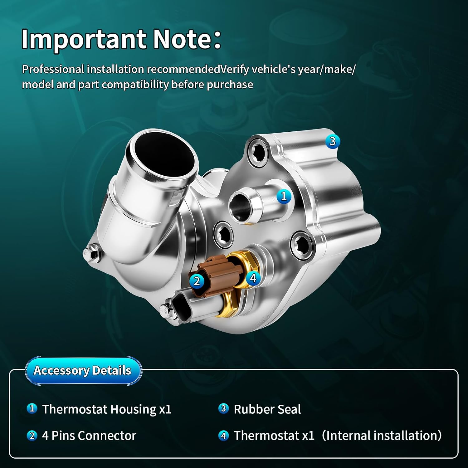 Aluminium Engine Coolant Thermostat Housing Assembly Compatible With Ford Explorer 2001-2005, Ranger 2001-2011, Mazda B4000 01-08, Mercury Mountaineer 2001 Replaces - Replaces 4L5E8A586AB, SK121093