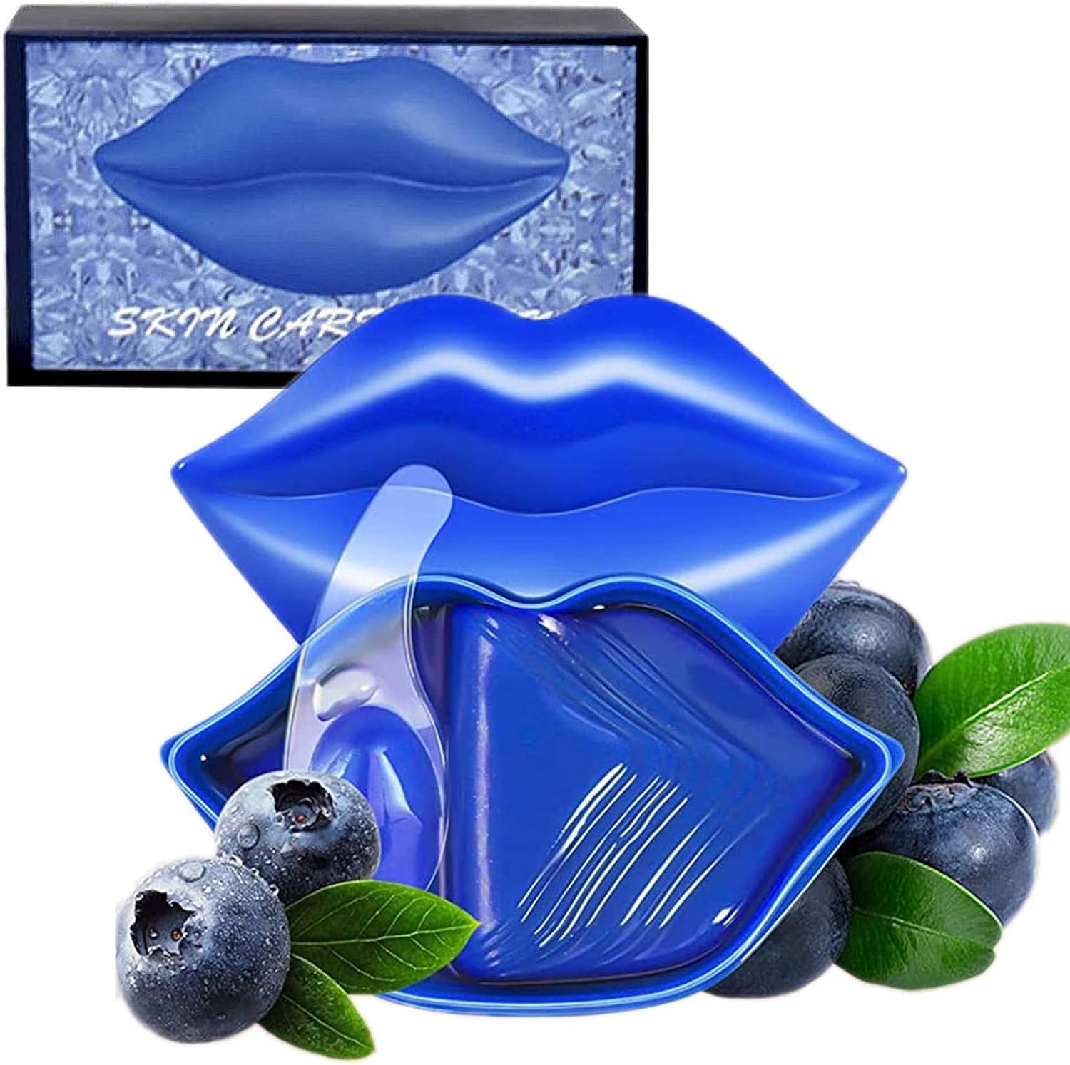 20Pcs Blueberry Lip Masks in Case,Nourishing Lip Balm,Lip Plumping