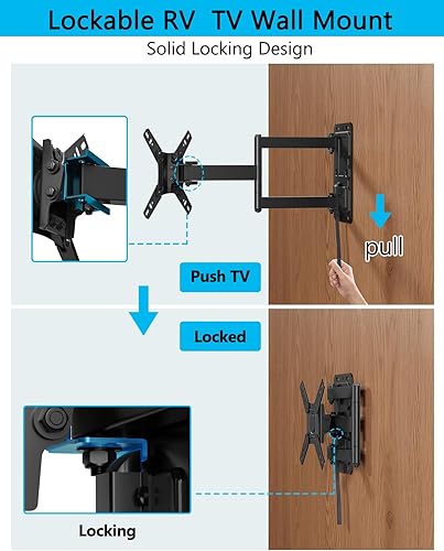 Miniatura 5 de FORGING MOUNT Soporte de pared vertical para TV RV con cerradura con horizontal a vertical para televisores y monitores de 13 a 43 pulgadas, soporte