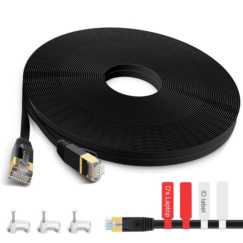 Long Ethernet Cable 100 ft, TBMax Cat 7 Flat Computer ...