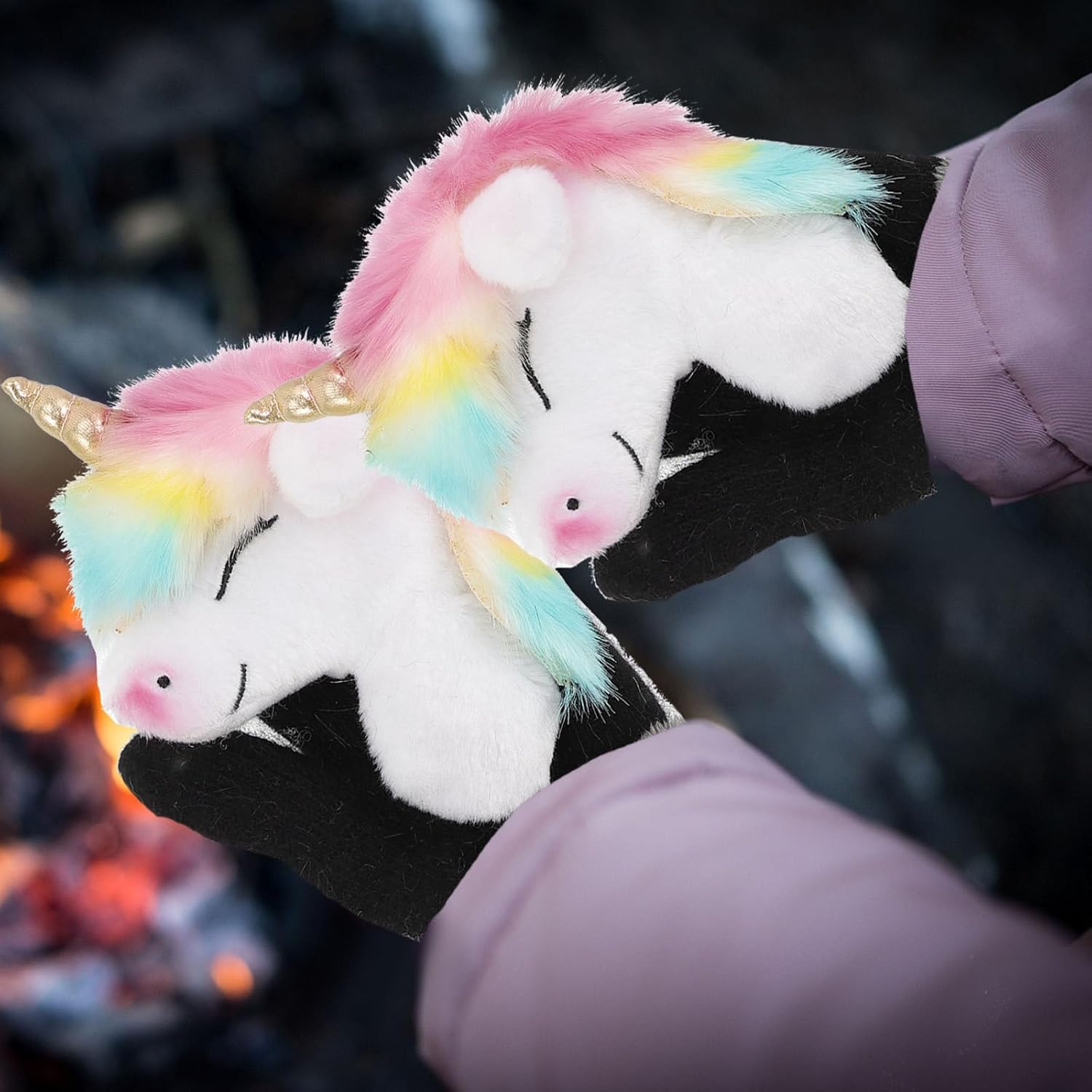 Girls Animal Mittens 1 Pair for Winter Indoor Cozy Stretchable