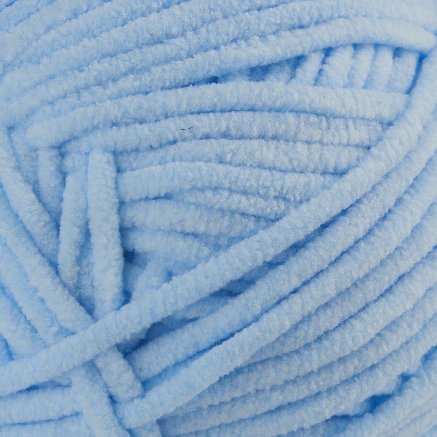 CBC Perfectly Posh Chenille Yarn for Knitting, Crocheting and Amigurumi - 2 Pack (7 oz / 200g, 233 Yards Each Skein), Light Blue, Gauge 5 Bulky