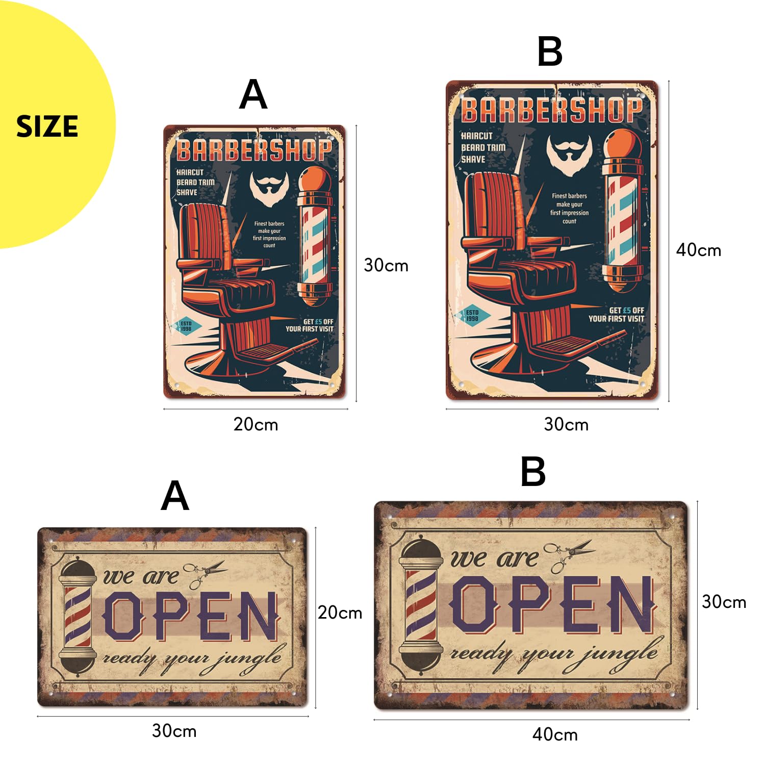 Amazon.co.jp: Tin Sign Plate Retro Garage Antique Interior Haircut