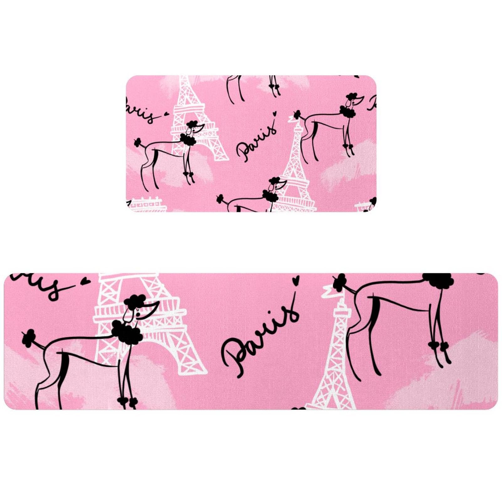 Tapis de cuisine antidérapants et lavables Lot de 2 absorbants Motif Tour Eiffel