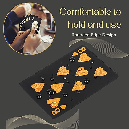 Miniatura 4 de Magic Kiss Cartas de póquer impermeables de papel de aluminio dorado y plateado, baraja de plástico para regalo (negro B 1 baraja)