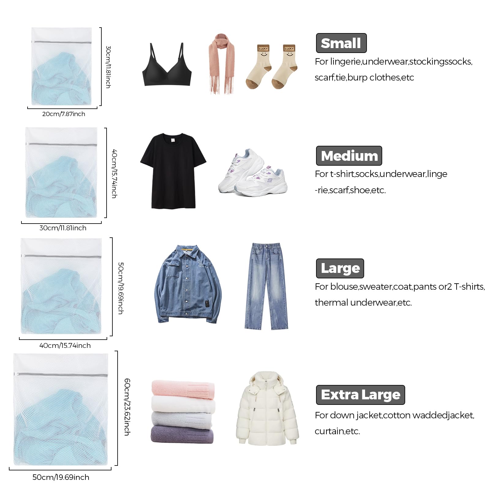 7 sacchetti per biancheria per lavatrice,Borsa per lavatrice Laundry Bag per articoli delicati, reggiseno, camicetta, biancheria intima, scarpe, vestiti per bambini, Wash Bag ecc