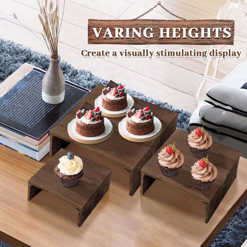 Candy Table Riser Snapklik.com : 4 Tier Wood Cupcake Display Risers, Square Wooden Risers ...