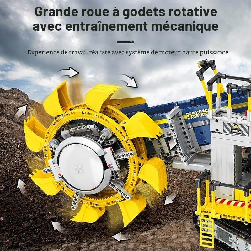 Pelleteuse Technic Reobrix 22017 : réplique d'excavatrice télécommandée de 3970 pièces - 5