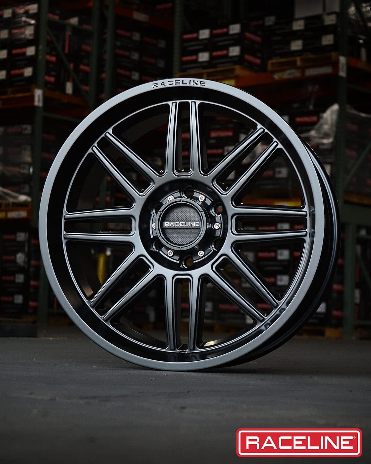 Raceline Wheels 948B SPLIT Wheel Satin Black 20X9"6X139.7 Bolt Pattern +18mm Offset/(5.57"B/S) Split Spoke Aluminum Passenger Car Wheels, Full Size Replacement Black Car Rims