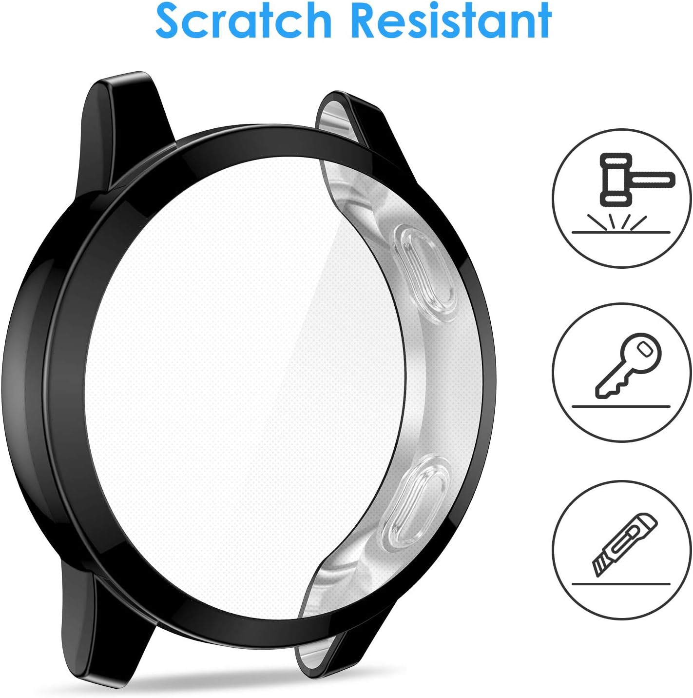 EZCO 2-Pack Screen Protector Case Compatible with Garmin Vivoactive 4S 40mm, Full Coverage Soft TPU Case Protective Screen Cover Bumper Frame for Vivoactive 4S Smartwatch(Not for Other Model)