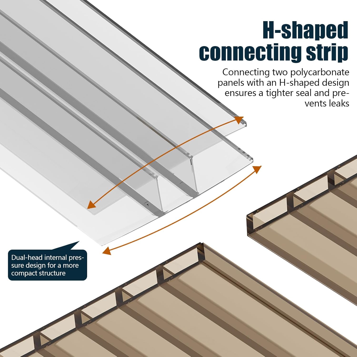 Awning for Outside, 32x60 UV-Resistant Rain and Snow-Proof House Overhang Canopy, Polycarbonate Door Awnings Exterior for Outdoor Patio, Porch, Deck, Window