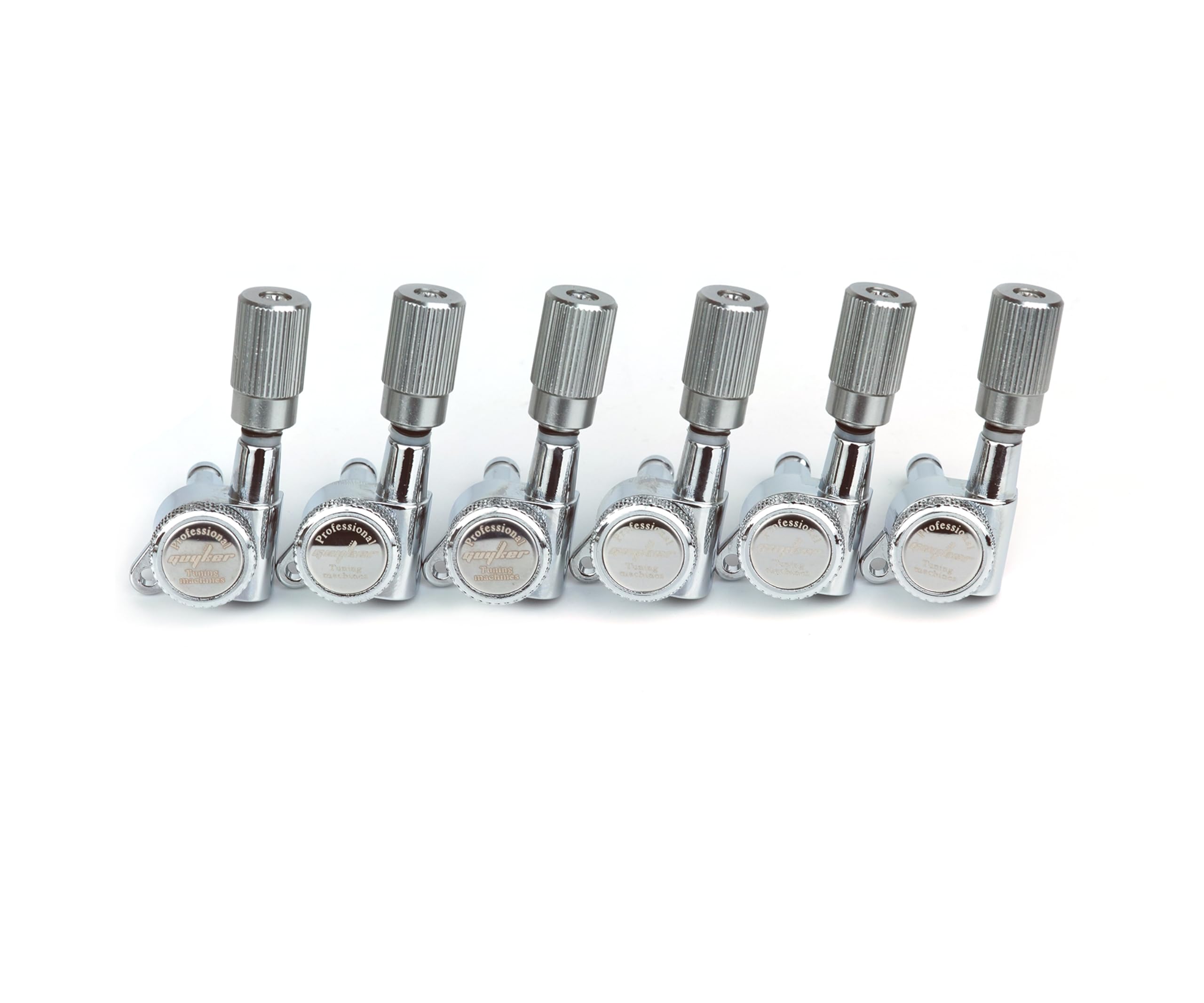 Guyker Sintonizadores de bloqueo de guitarra (6 para izquierda) – Juego de clavijas de afinación de cuerda Pro Lock 1:18 para guitarra eléctrica acústica clásica ST TL SG LP (GK11SP, cromado)