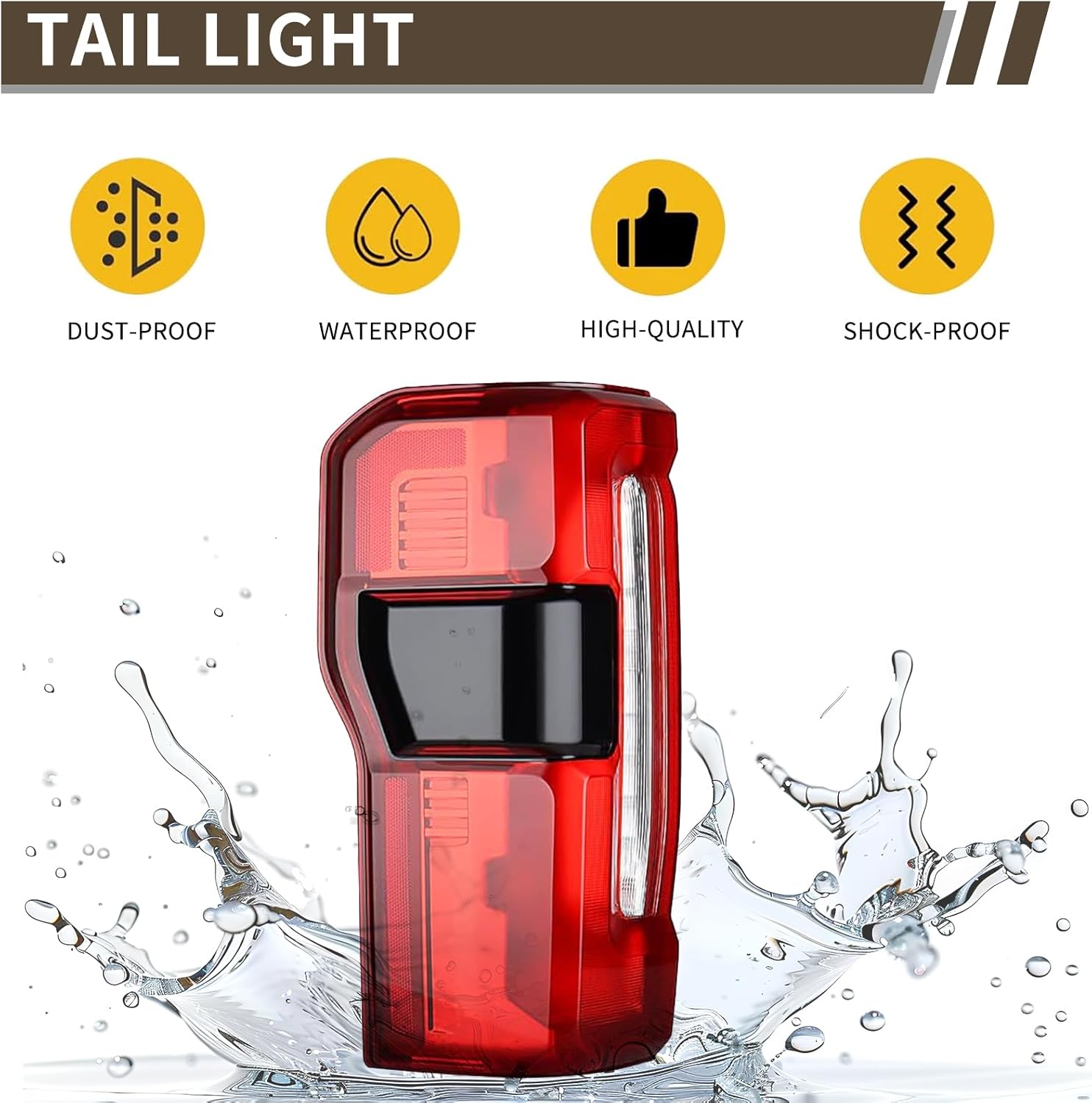Tail Light Assembly Compatible With 2023-2025 Ford F250 F350 Super Duty Left Driver Side Rear Taillight Tail Lamp Halogen Brake Lamp(With Blind Spot) (non- LED)