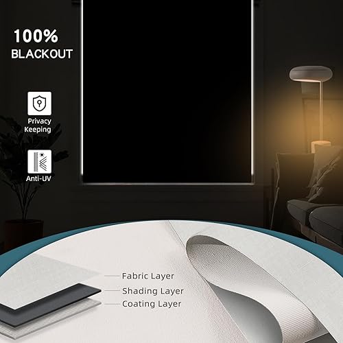 Miniatura 2 de Persiana enrollable motorizada, persianas inteligentes 100% opacas que funcionan con Apple Homekit, Alexa, Google Home, control remoto, persianas