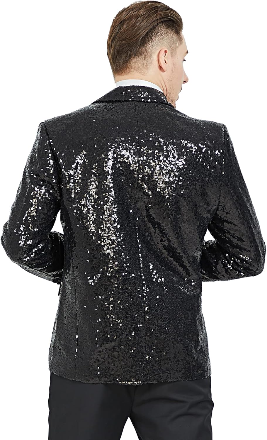 MAGE MALE Mens Tails Slim Fit Tailcoat Sequin Dress Coat Swallowtail Dinner Party Wedding Blazer Suit Jacket
