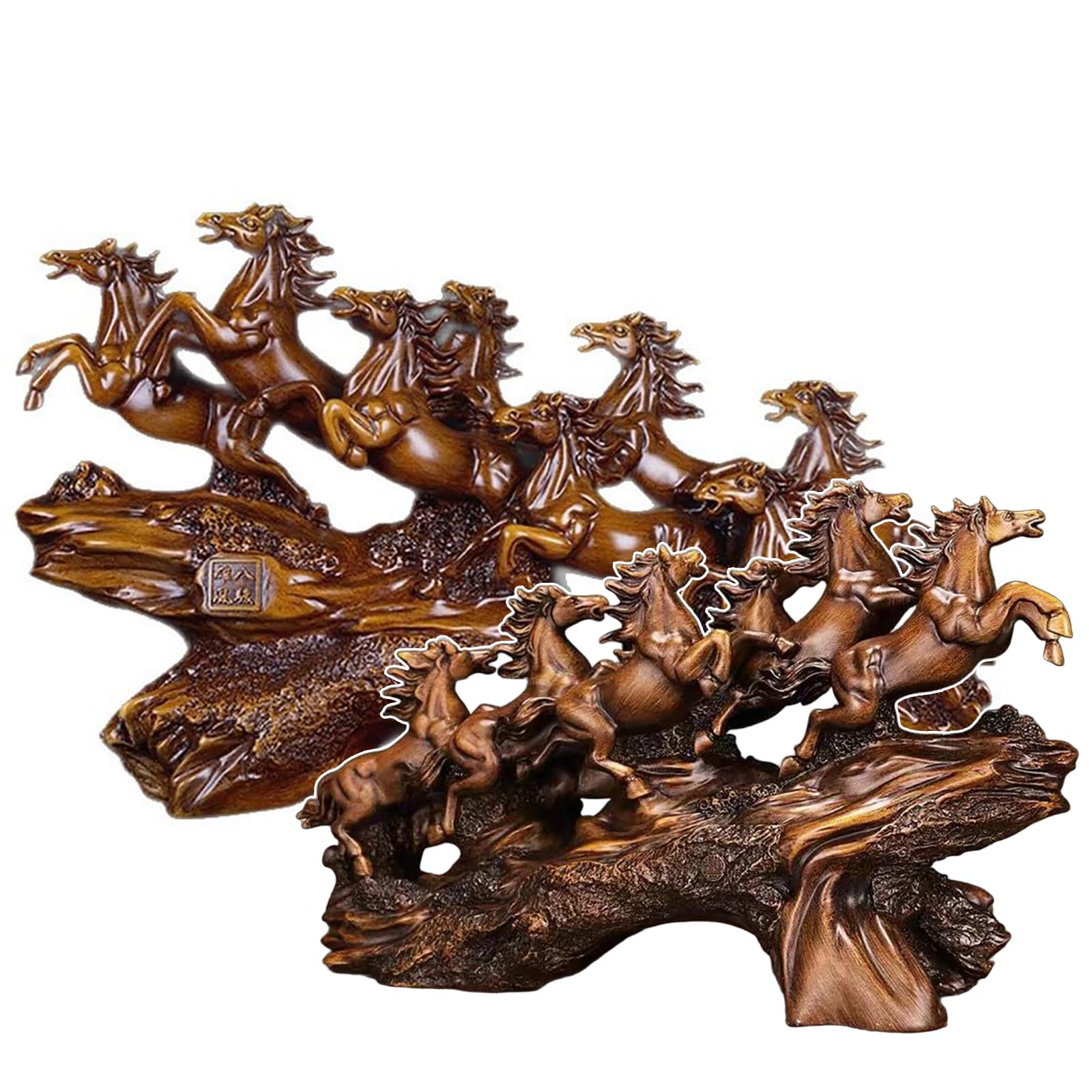 Statue de chevaux au galop pour salon et bureau au charme authentique