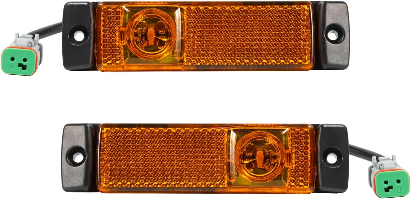 2PCS LED side marker light Amber Fairing Light 12V Side Hood Indicator Lamps Fits for Kenworth T880 2014-up P546116