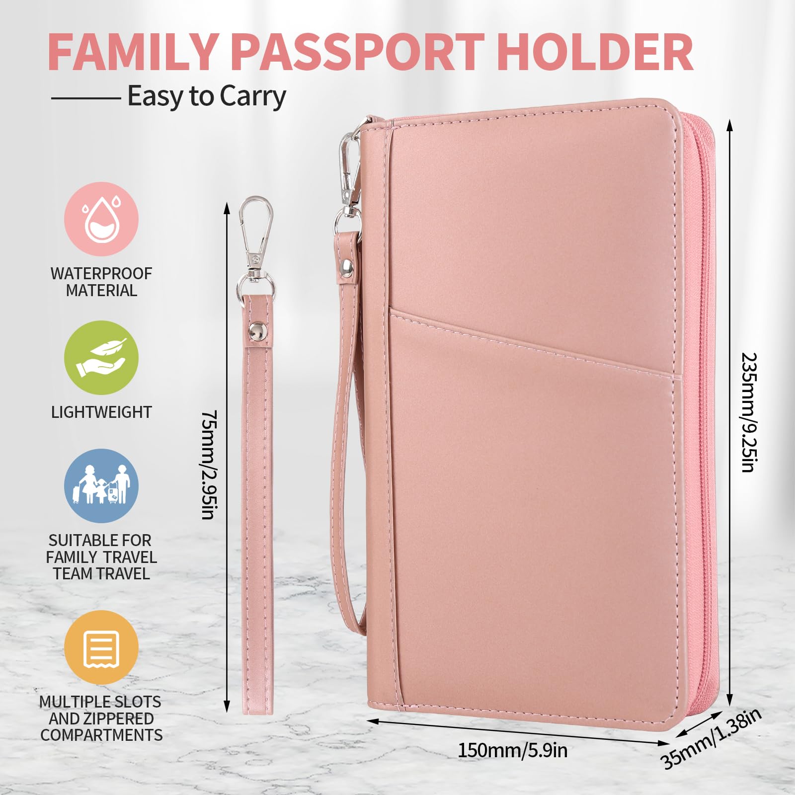 Cartera de cuero para pasaporte, cartera de pasaporte con bloqueo RFID, carteras esenciales de viaje de primera calidad