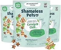 Vista 10 de Shameless Pets Golosinas para gatos con Catnip y pollo para la salud digestiva, crujientes