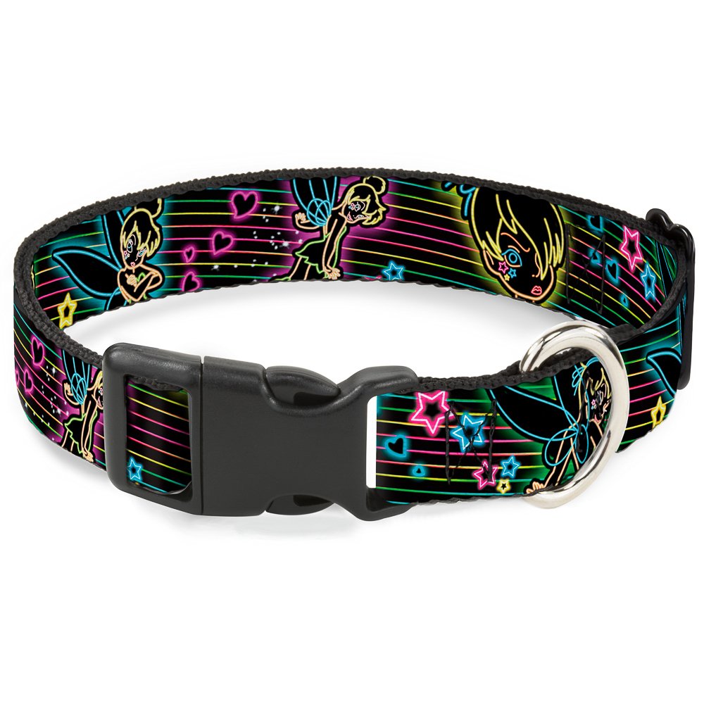 Collar de plástico Buckle Down con clip Campanilla Poses y rayas multicolor para perro