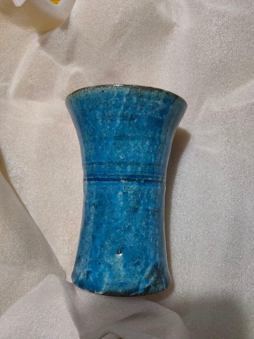 常滑焼 トルコ青 フ型焼酎グラス