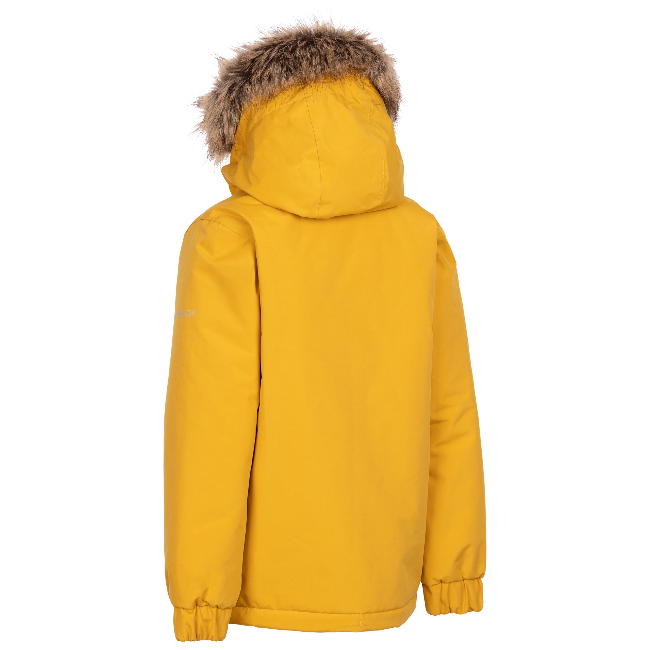 Trespass Wyald Kinderjacke, wasserdicht gepolstert, abnehmbare Kapuze, abnehmbares Fell, versiegelte Nähte, 2 Reißverschlusstaschen