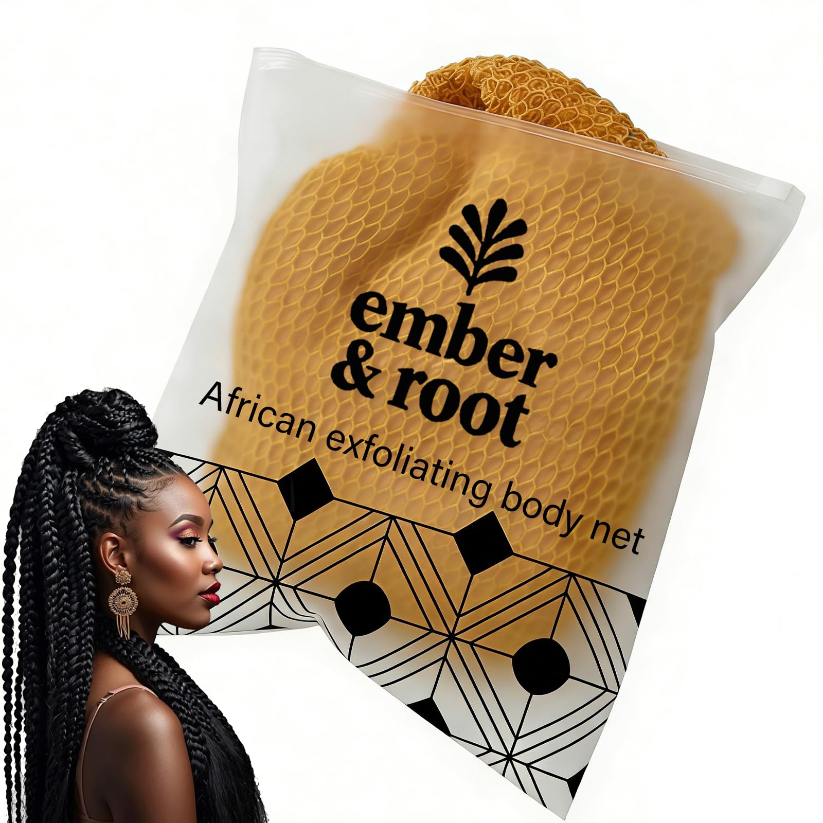 Ember and Root African Exfoliating Body Net Sponge
