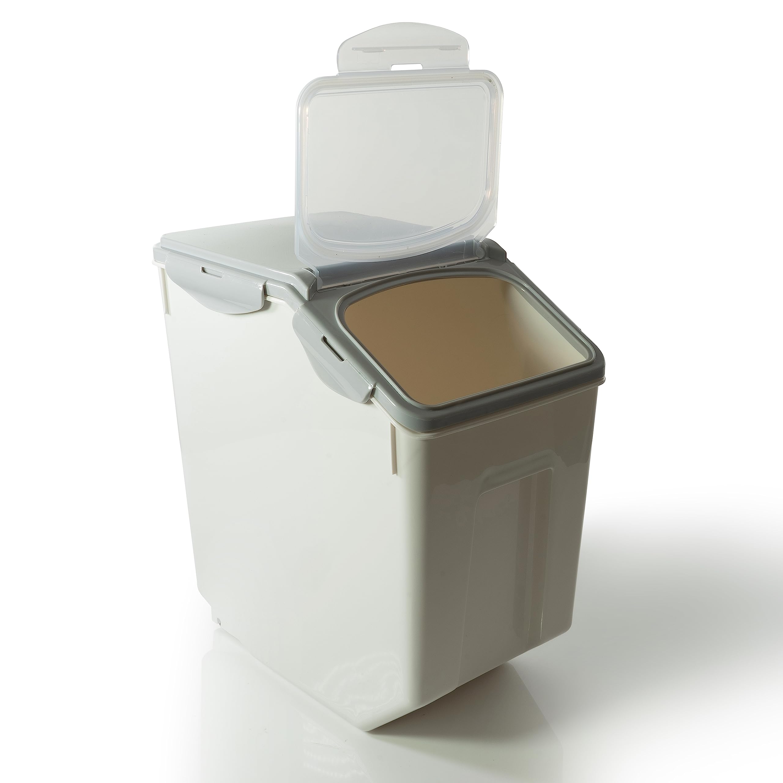 Contenedores de Almacenamiento Herméticos para Alimentos, Envases para Arroz de 30 Libras con Ruedas (Paquete de 2) – Incluye 2 Tazas Medidoras y 2 Paletas