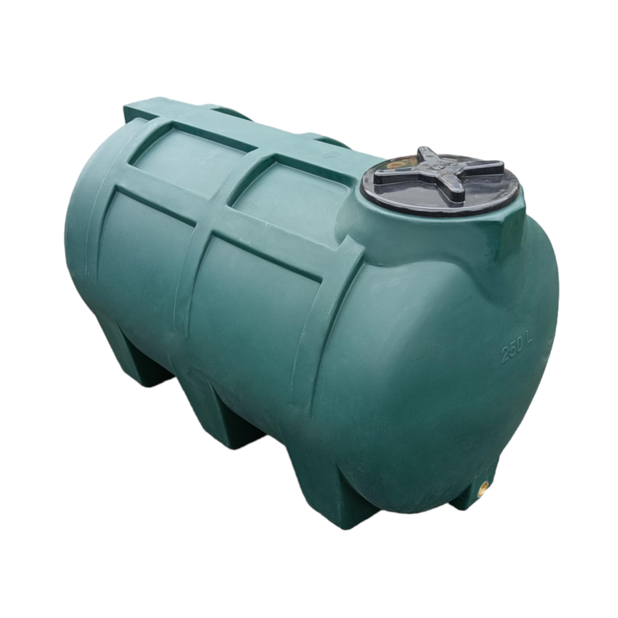 Varile Réservoir d'eau potable de 250 l - Vert - Sans BPA - Filetage en laiton intégré de 3/4" - Fabriqué en UE - Convient à un usage alimentaire - Horizontal