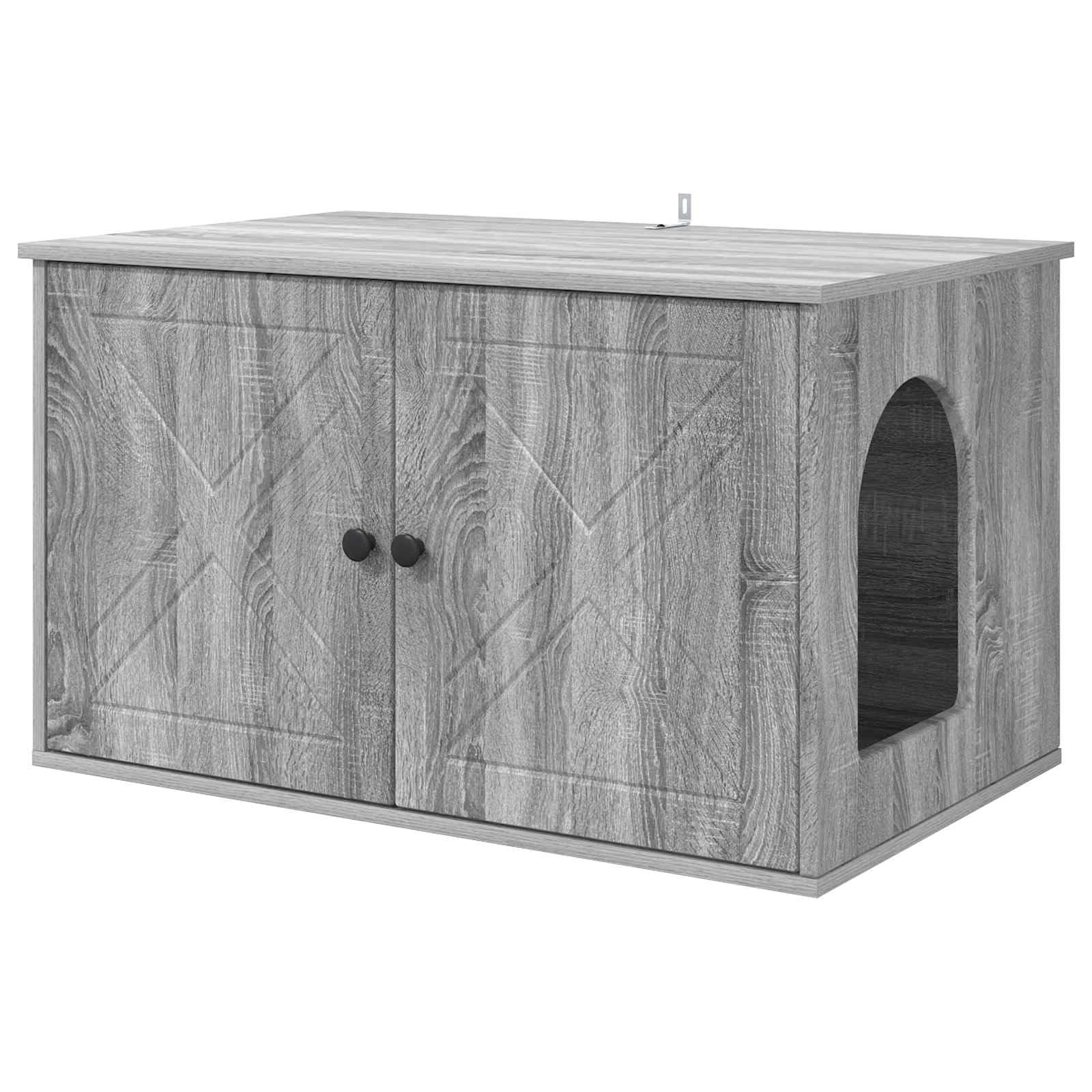 Casetta per gatti in legno Sonoma grigio 85 x 55 x 50,5 cm