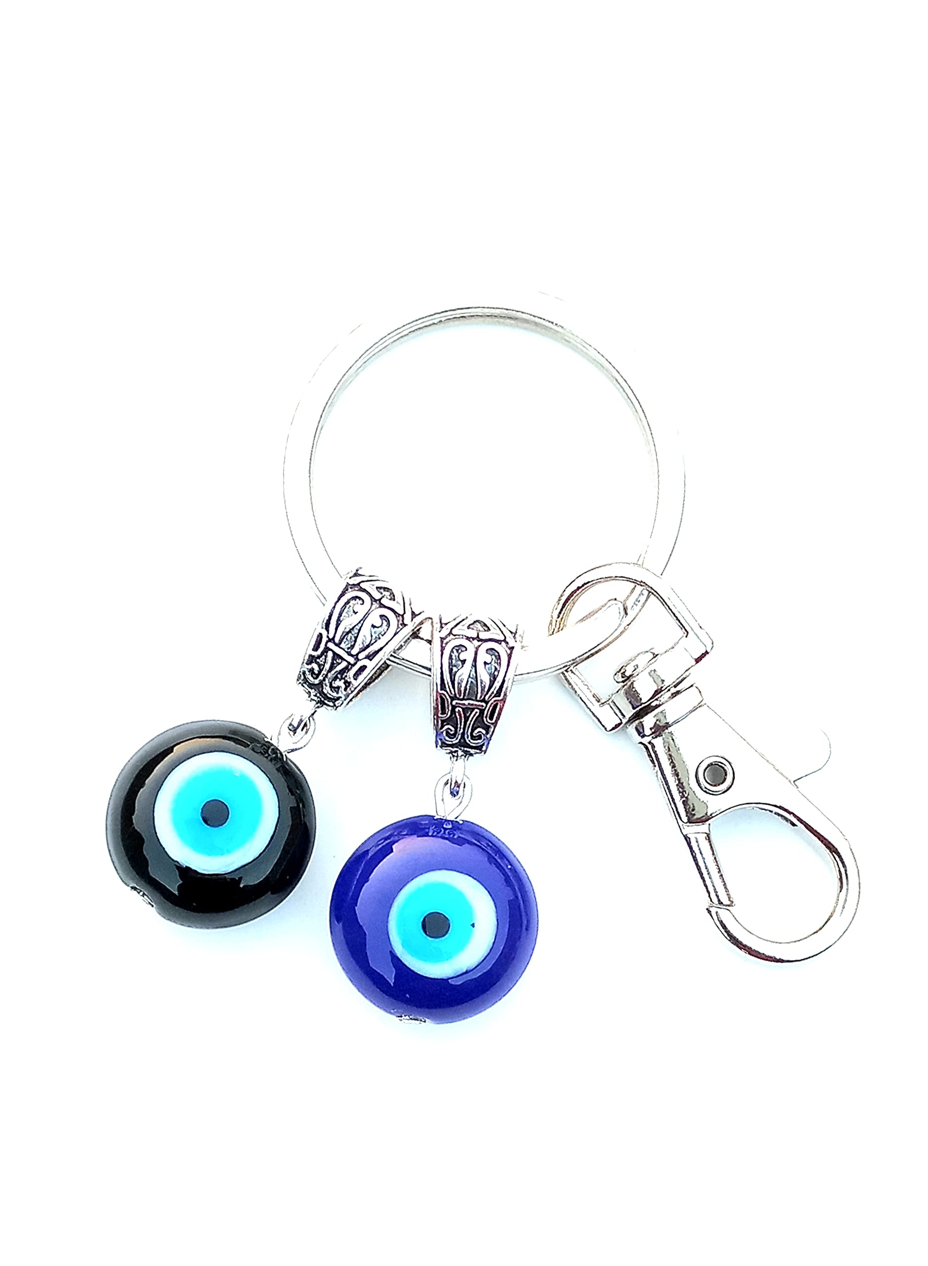 Evil Eye Keychain, Bag Keyring, Purse Charm, Blue Eye Clip-On, Buggy Keychain, Protection, Nazar Boncuk for Men Women Car Bike Good Luck
