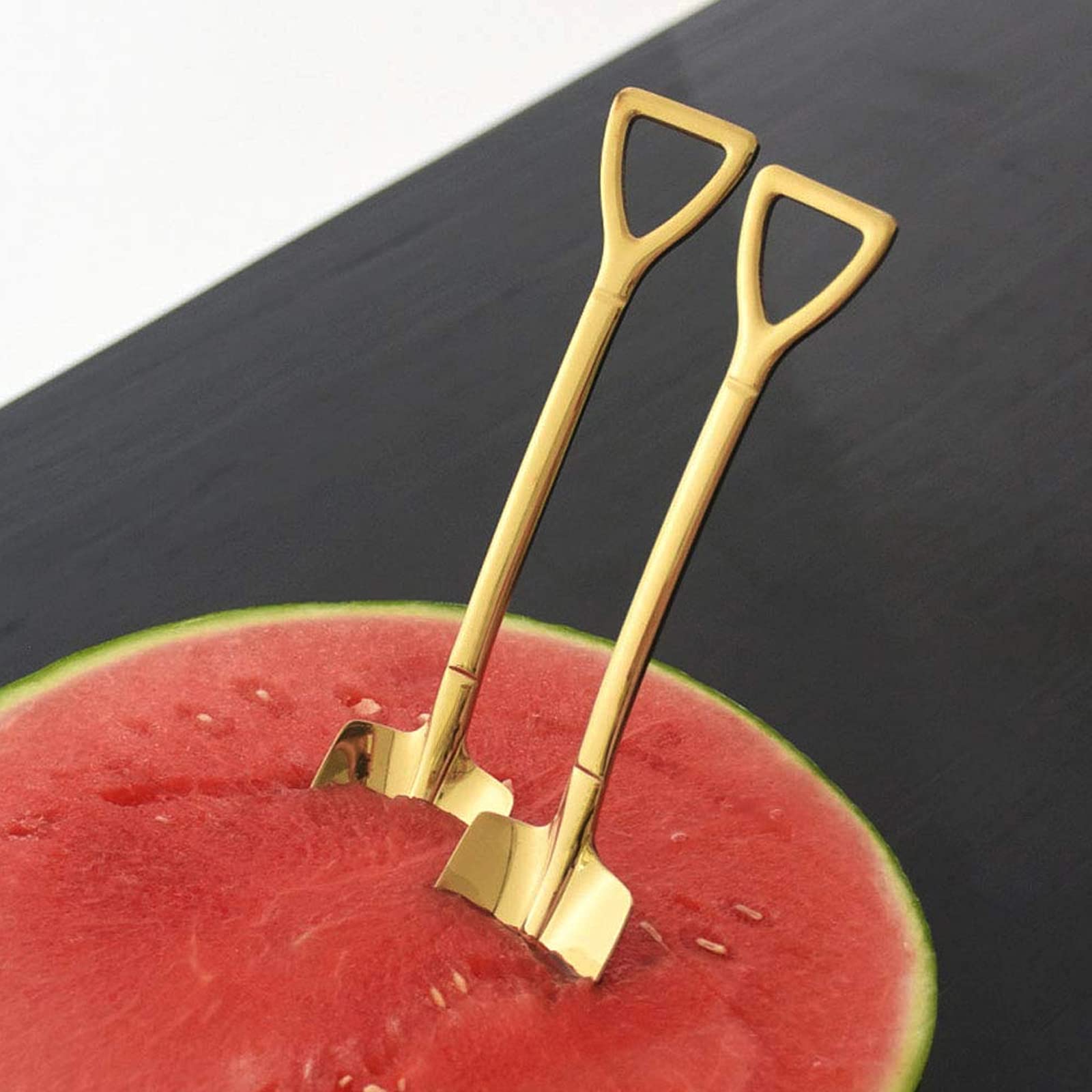 LOT DE 4 Cuillères à Thé à Manche Court En Acier Inoxydable