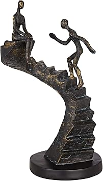Kensington Hill Climbing Stairs 13 3/4" High Bronze Sculpture