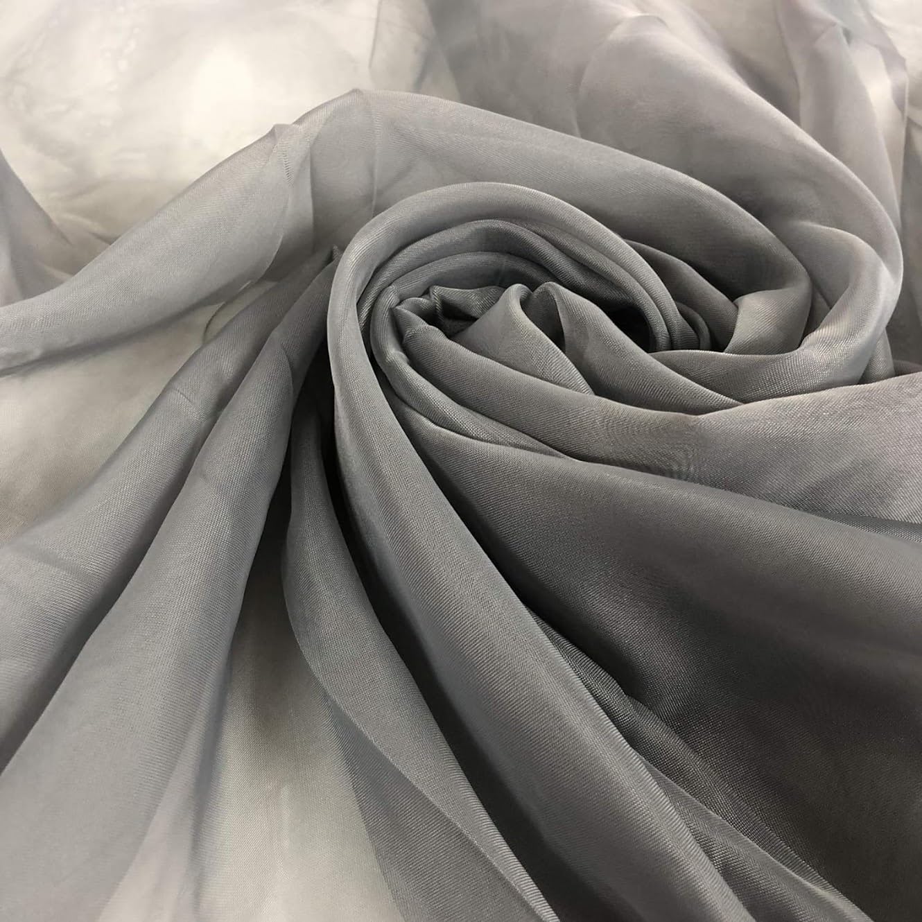 Megachest 118” Wide Dark Silver Voile Fabric Material for Drapes (50 Meter roll)
