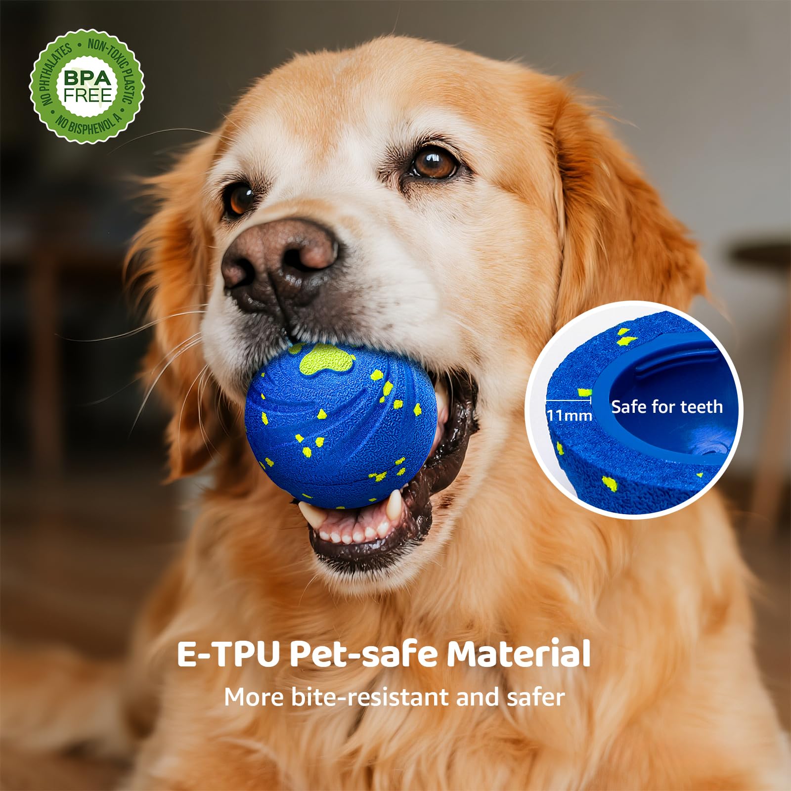 VNAKIO Jouets interactifs pour chien en mouvement – Balle interactive intelligente à rebondissement automatique pour chien, matériau E-TPU sans danger pour les animaux de compagnie, étanche IPX7