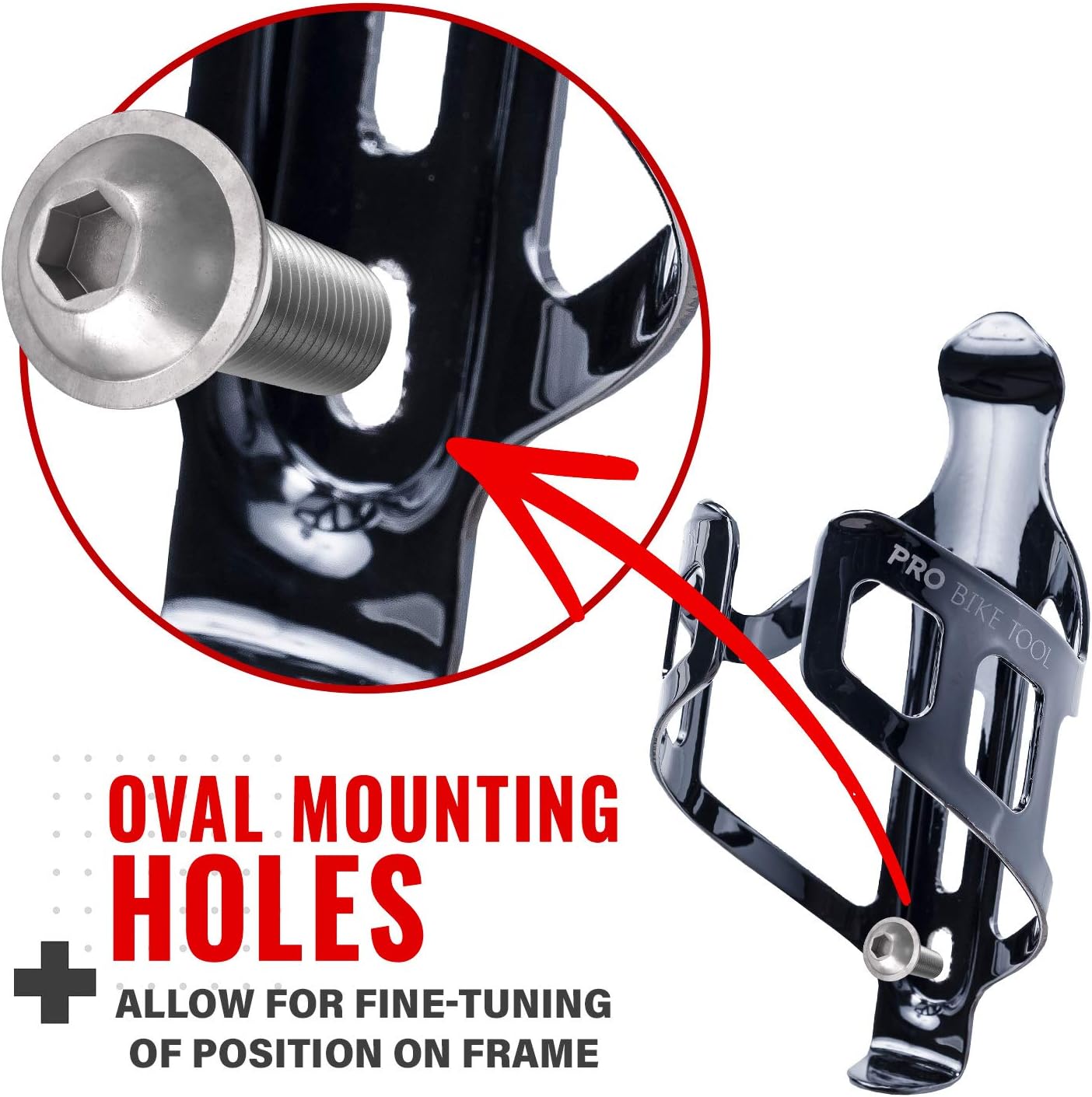 Bike Water Bottle Holder, Black or White Gloss, Secure Retention System, No Lost Bottles, Lightweight and Strong Bicycle Bottle Cage, Quick and Easy to Mount, Great for Road and Mountain Bikes : Sports & Outdoors