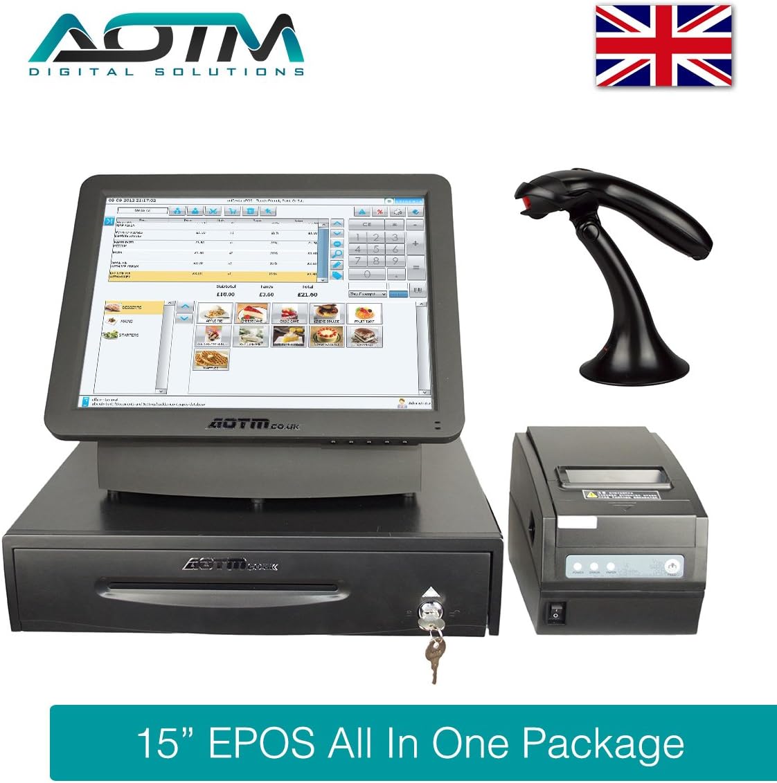 AOTM Complete 15" Touch Screen EPOS POS System - Retail (EPS101-B15PKT1)