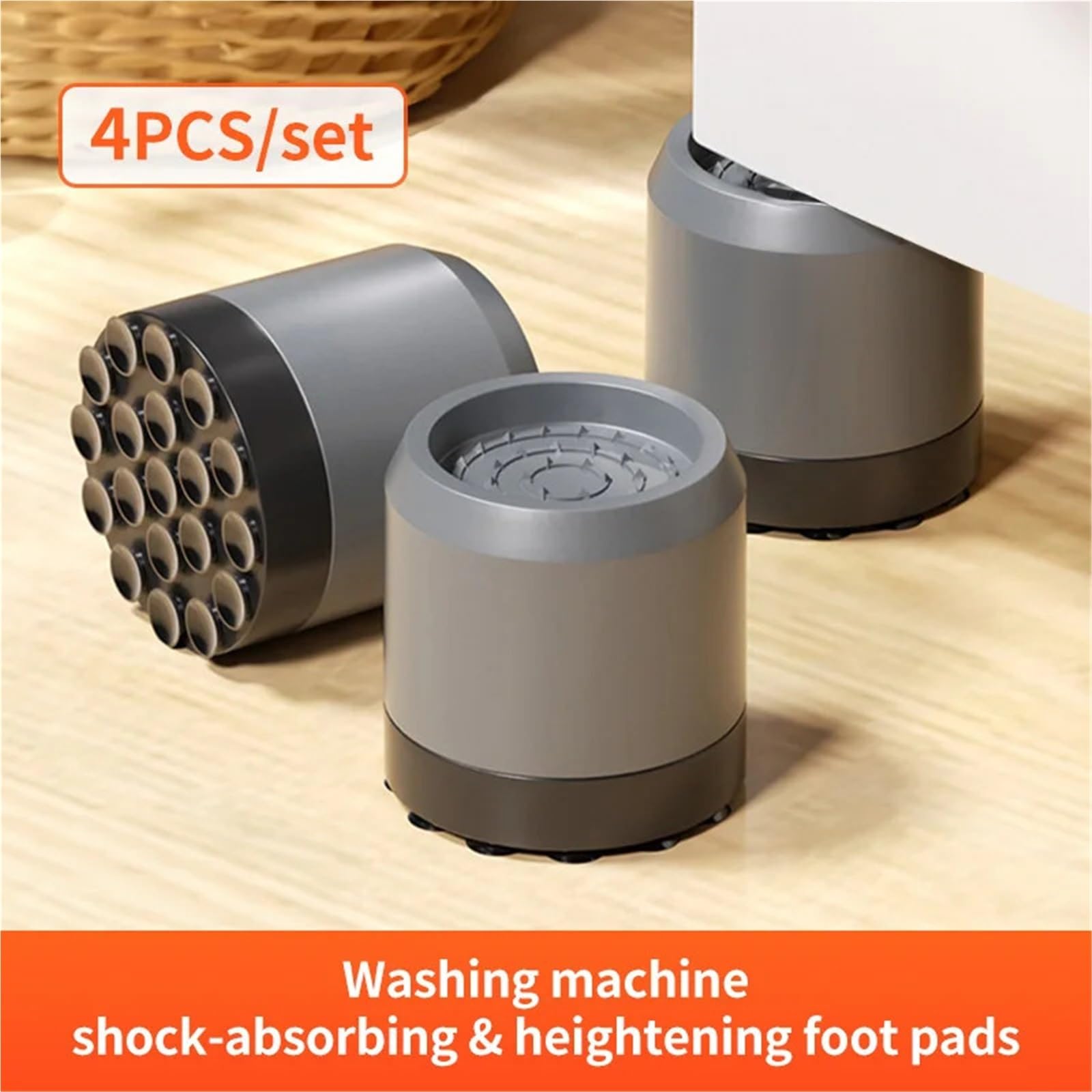 Patas Lavadora Antivibracion Estabilizador de base universal for lavadora para lavadora(4pcs grey)