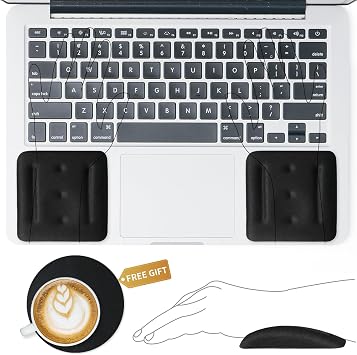 VAGAU Wrist Rests for Laptop, Wrist Support for Keyboard and Mouse Black
