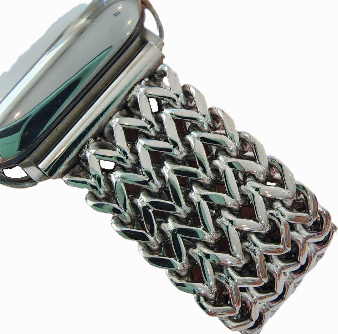 Gold Metal Bands Compatible With Apple Watch Band 38mm 40mm 41mm 42mm 44mm 45mm 46mm 49mm Stylish Chain Bracelet for iWatch Series 11 10 9 8 7 6 5 4 SE/Ultra 3 2 1