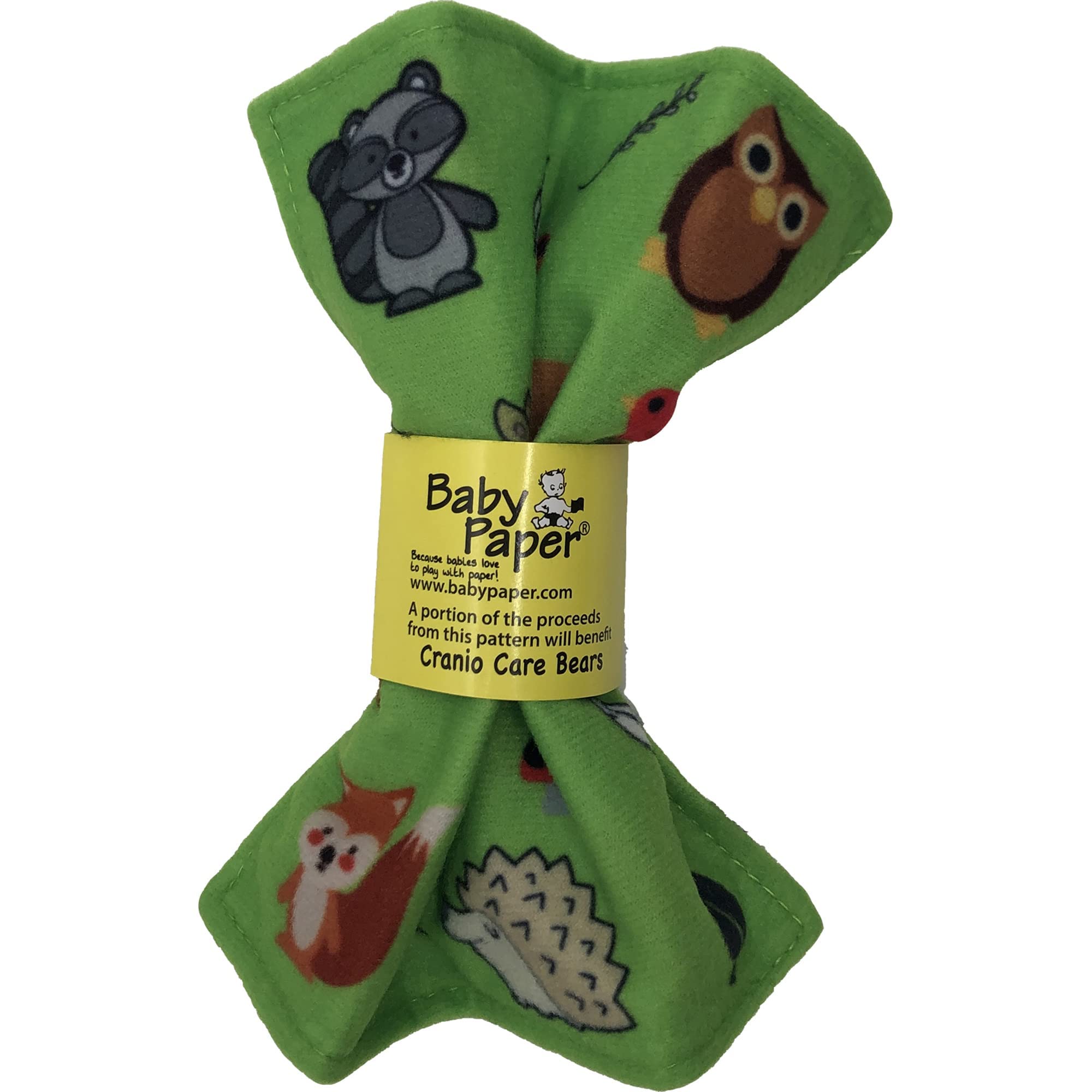 Baby Paper Original Crinkle Teether and Sensory Toy for Babies and Infants | Woodlands Pattern | Non-Toxic, Washable | Great for Baby Showers