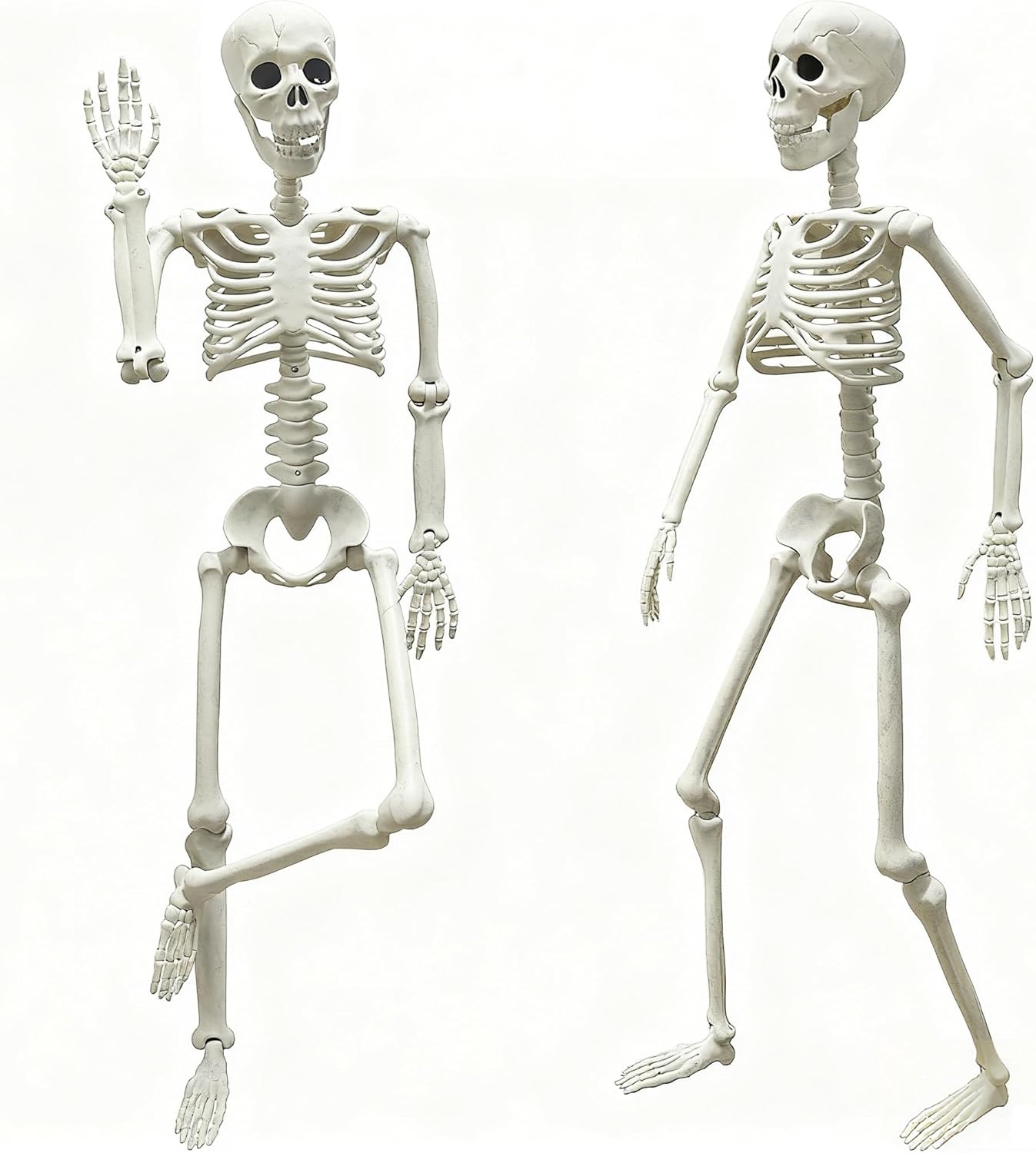 LUKBERA 2 Pack 3 ft Halloween Skeleton Posable, 36” Full Body Human Skeleton with Movable Joints for Halloween Haunted House Graveyard Party Scary Indoor Outdoor Decor