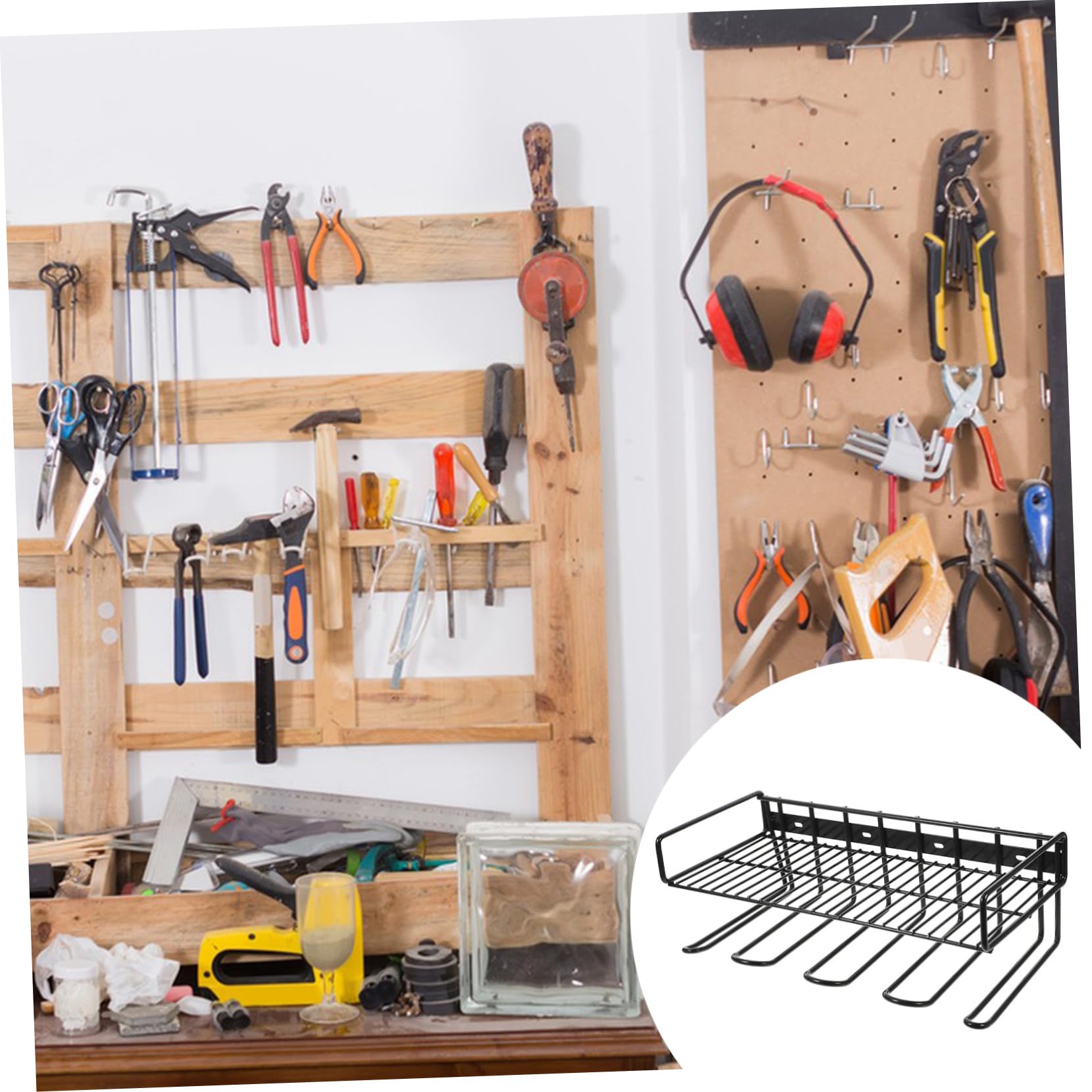 Cabilock Soporte de Herramientas Eléctricas Pared Estante de Almacenamiento de Metal para Taller Organizador de Herramientas Multifuncionales Capacidad para Garaje