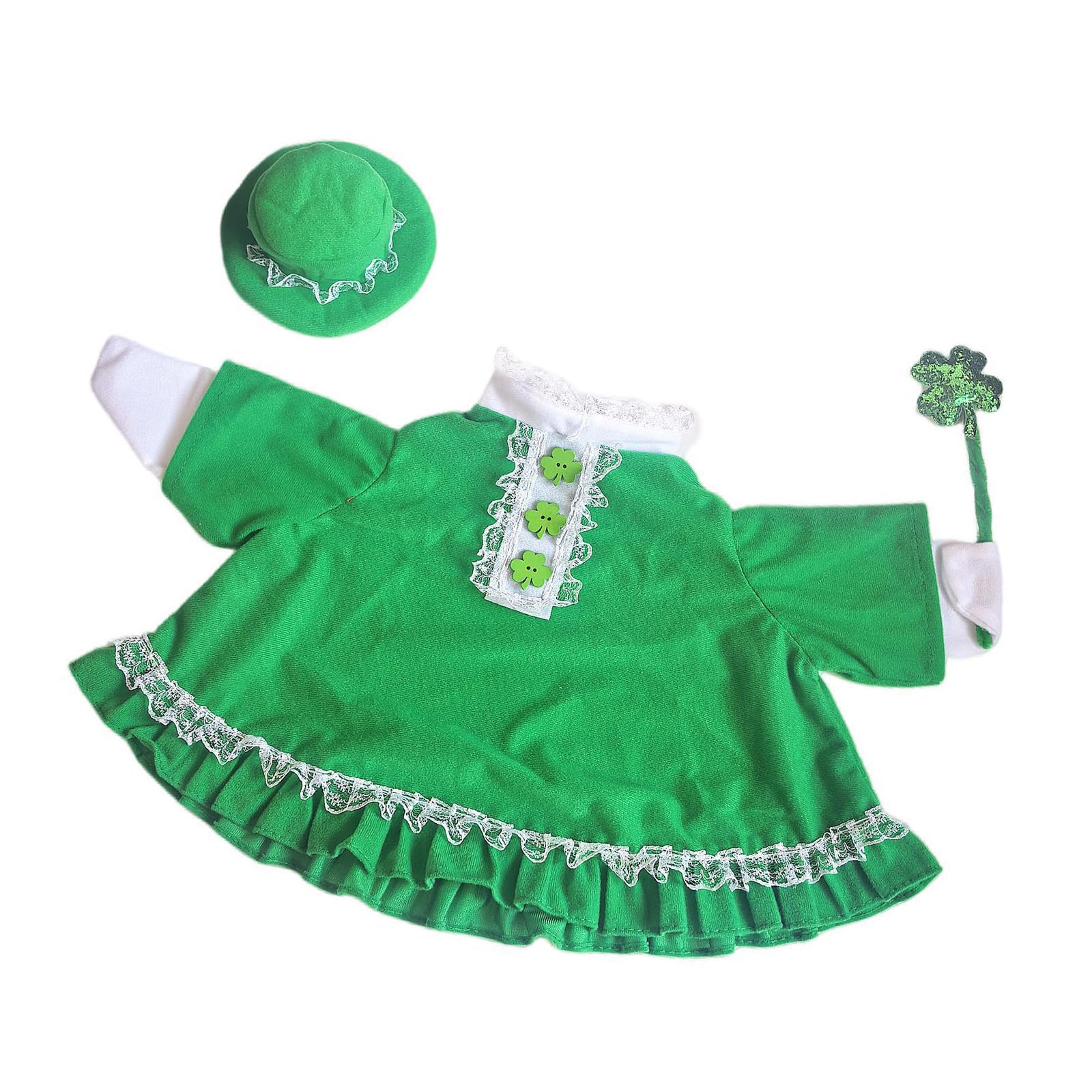 Kalttoy Sustainable Fabric Geese Decoration with Clovers for Irish Festivals Fabric Party Decoration Easy Install Outfit Family Party Geese Costume