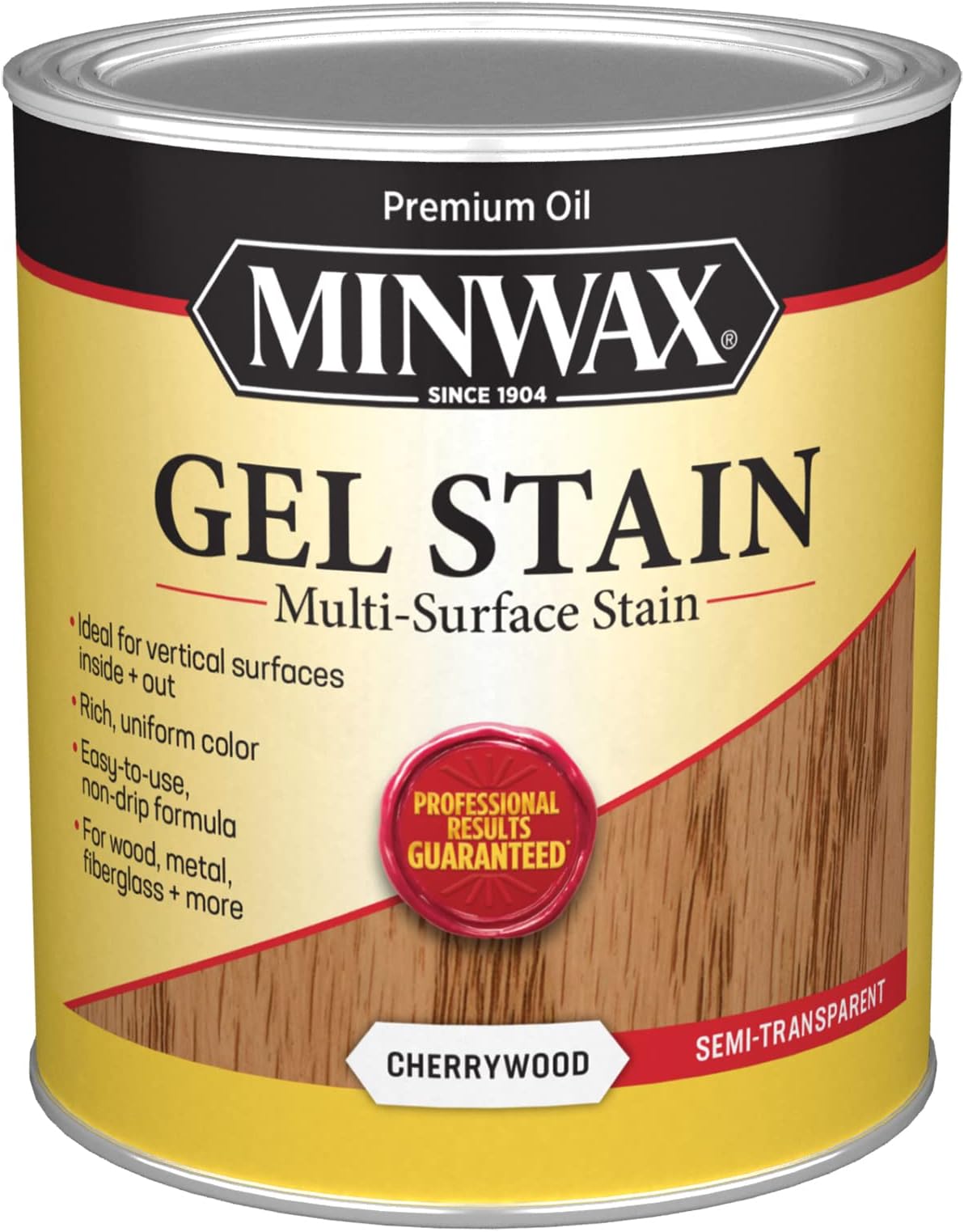 qt Minwax 66070 Cherrywood Gel Stain Multi-Surface Stain, Semi-Transparent