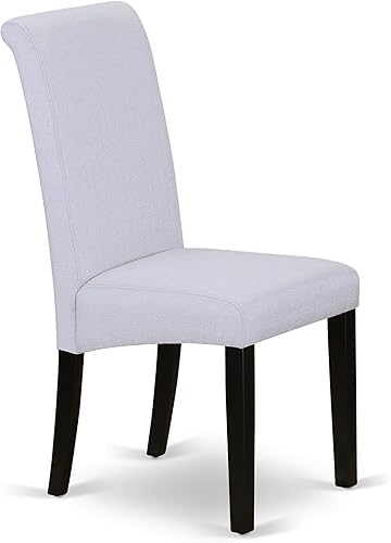 Miniatura 10 de East West Furniture NOBA3-BLK-05 El juego de 3 piezas contiene una mesa de comedor rectangular con hoja de mariposa y 2 sillas tapizadas de tela de