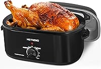Vista 10 de Horno asador de 28 cuartos de galón, bandeja asadora eléctrica con tapa visible y de auto-rociado, horno asador eléctrico grande de acero inoxidable
