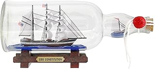 11inch Black Pearl Caribbean Pirate Dual Model Ship in a Bottle Glass Ornament Table top Nautical Home Decoration Mayflower USS Constitution USCG Eagle Gift for boy (Con-B-27)