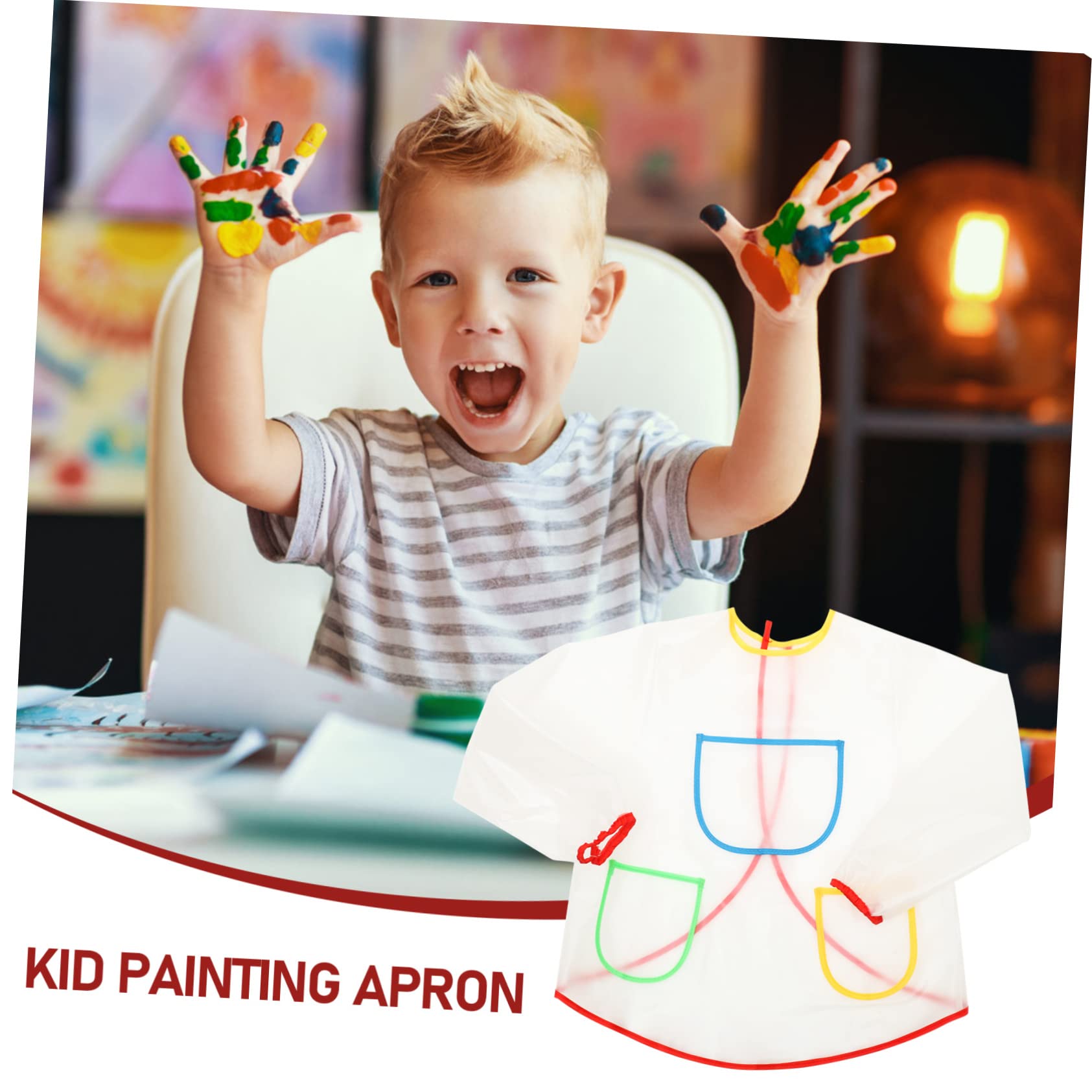 YARNOW 3 Grembiule Regolabile per Trasparente e Grembiule da Pittura per Attività Creative Protezione per Cucinare e Dipingere Taglia Media Materiale